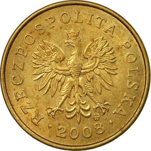 Anverso 2 groszy 2008 MW - valor de la moneda  - Polonia, República moderna