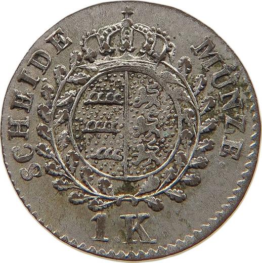 Reverso 1 Kreuzer 1830 W - valor de la moneda de plata - Wurtemberg, Guillermo I