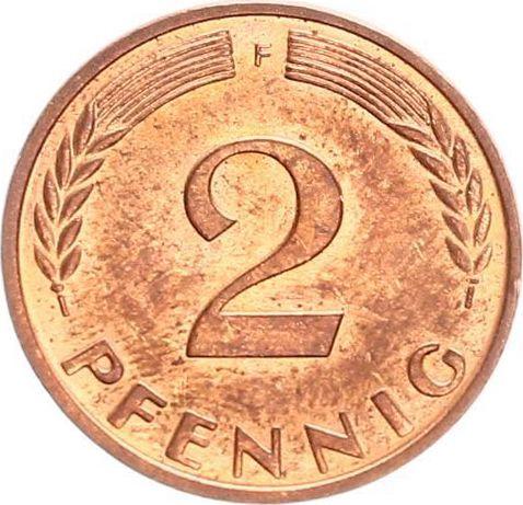 Аверс монеты - 2 пфеннига 1963 года F - цена  монеты - Германия, ФРГ
