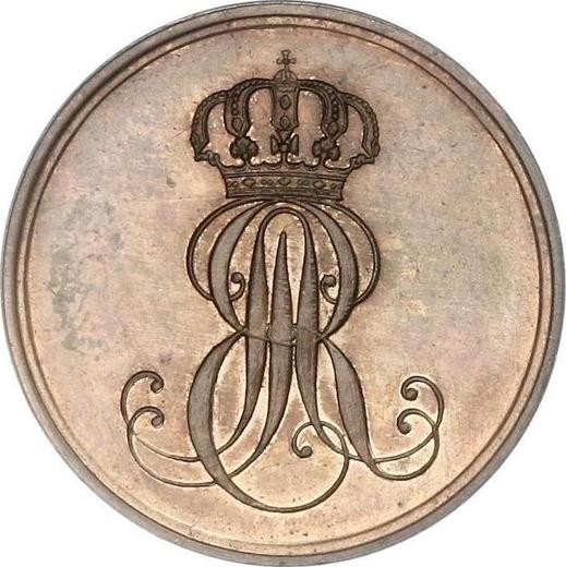 Аверс монеты - 2 пфеннига 1845 года B "Тип 1845-1851" - цена  монеты - Ганновер, Эрнст Август