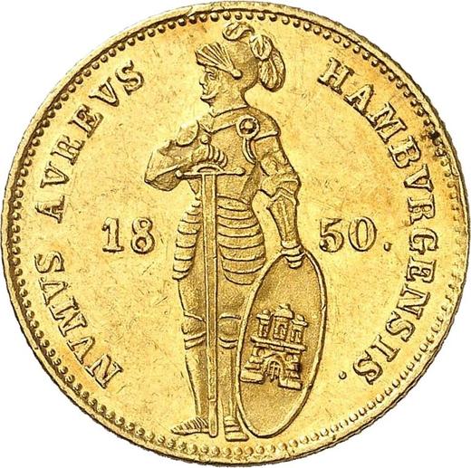 Аверс монеты - Дукат 1850 года - цена  монеты - Гамбург, Вольный город