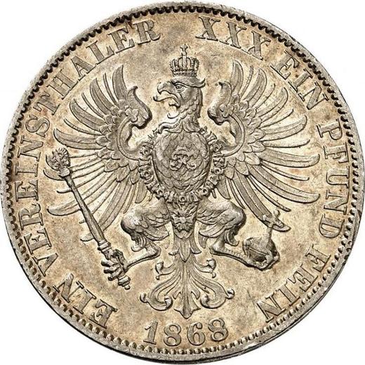 Reverso Tálero 1868 B - valor de la moneda de plata - Prusia, Guillermo I