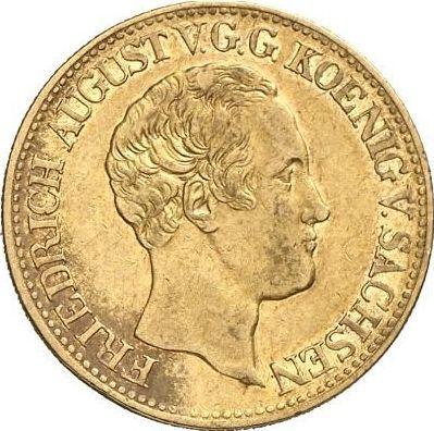 Аверс монеты - 5 талеров 1837 года G - цена золотой монеты - Саксония-Альбертина, Фридрих Август II