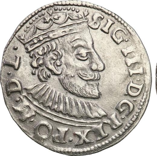 Аверс монеты - Трояк (3 гроша) 1590 года ID "Познаньский монетный двор" - цена серебряной монеты - Польша, Сигизмунд III Ваза