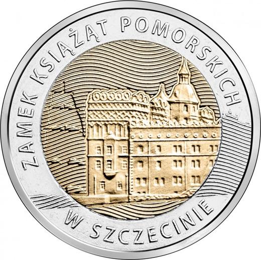 Reverso 5 eslotis 2016 MW "Castillo de los Duques de Pomerania en Szczecin" - valor de la moneda  - Polonia, República moderna