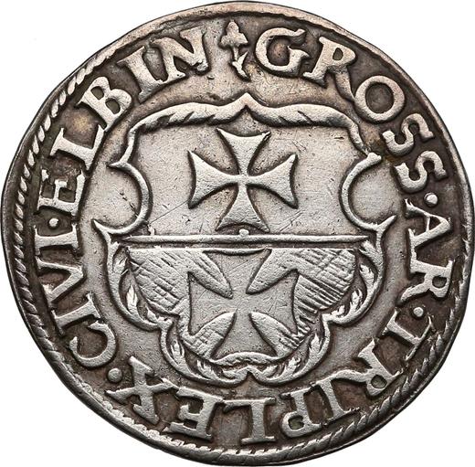 Аверс монеты - Трояк (3 гроша) 1540 года "Эльблонг" - цена серебряной монеты - Польша, Сигизмунд I Старый