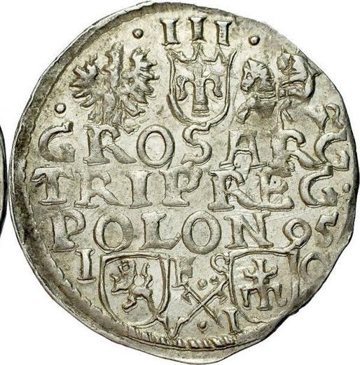Reverse 3 Groszy (Trojak) 1595 IF SC VI "Bydgoszcz Mint" - Silver Coin Value - Poland, Sigismund III Vasa