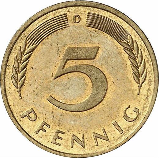 Anverso 5 Pfennige 1993 D - valor de la moneda  - Alemania, RFA