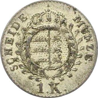 Reverso 1 Kreuzer 1825 W - valor de la moneda de plata - Wurtemberg, Guillermo I