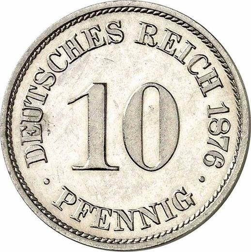 Аверс монеты - 10 пфеннигов 1876 года A "Тип 1873-1889" - цена  монеты - Германия, Германская Империя