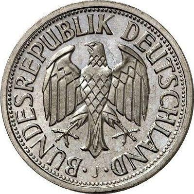 Реверс монеты - 1 марка 1962 года J - цена  монеты - Германия, ФРГ