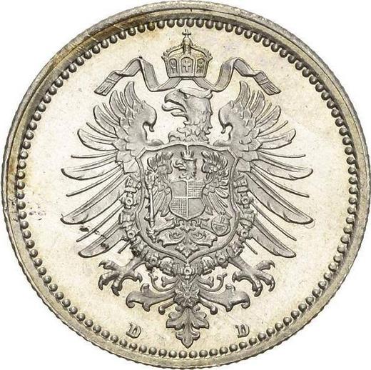 Reverso 50 Pfennige 1875 D "Tipo 1875-1877" - valor de la moneda de plata - Alemania, Imperio alemán
