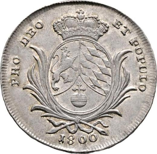 Reverso Medio tálero 1800 - valor de la moneda de plata - Baviera, Maximilian I