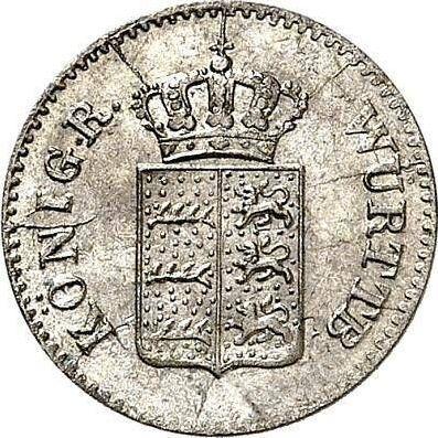 Anverso 1 Kreuzer 1848 - valor de la moneda de plata - Wurtemberg, Guillermo I