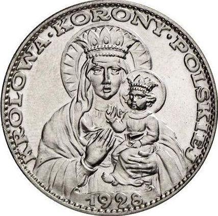 Реверс монеты - Пробные 2 злотых 1928 года "Ченстоховская икона Божией Матери" Платина - цена платиновой монеты - Польша, II Республика