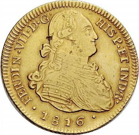 Аверс монеты - 4 эскудо 1816 года So FJ - цена золотой монеты - Чили, Фердинанд VII