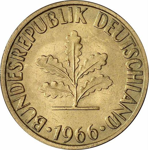 Реверс монеты - 10 пфеннигов 1966 года G - цена  монеты - Германия, ФРГ