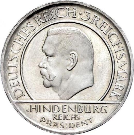 Anverso 3 Reichsmarks 1929 J "Constitución" - valor de la moneda de plata - Alemania, República de Weimar
