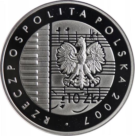 Аверс монеты - 10 злотых 2007 года MW UW "125 лет со дня рождения Кароля Шимановского" - цена серебряной монеты - Польша, III Республика после деноминации