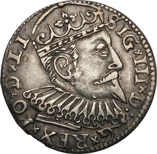 Awers monety - Trojak 1599 "Ryga" - cena srebrnej monety - Polska, Zygmunt III