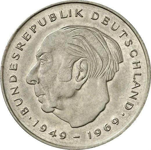 Awers monety - 2 marki 1980 D "Theodor Heuss" - cena  monety - Niemcy, RFN