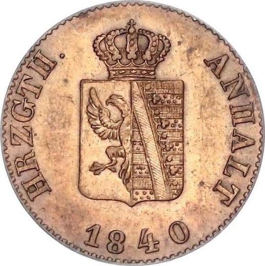 Anverso 1 Pfennig 1840 - valor de la moneda  - Anhalt-Dessau, Leopoldo Federico