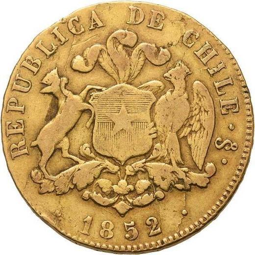 Reverso 10 pesos 1852 So - valor de la moneda de oro - Chile, República
