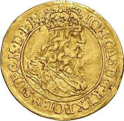 Anverso Ducado 1667 DL "Gdańsk" - valor de la moneda de oro - Polonia, Juan II Casimiro