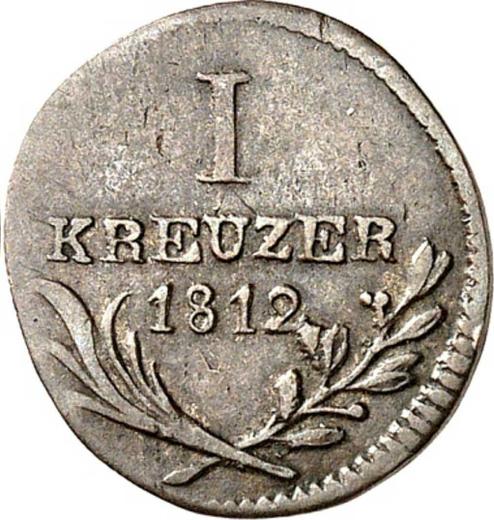 Rewers monety - 1 krajcar 1812 - cena srebrnej monety - Wirtembergia, Fryderyk I
