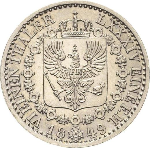 Reverso 1/6 tálero 1849 A - valor de la moneda de plata - Prusia, Federico Guillermo IV