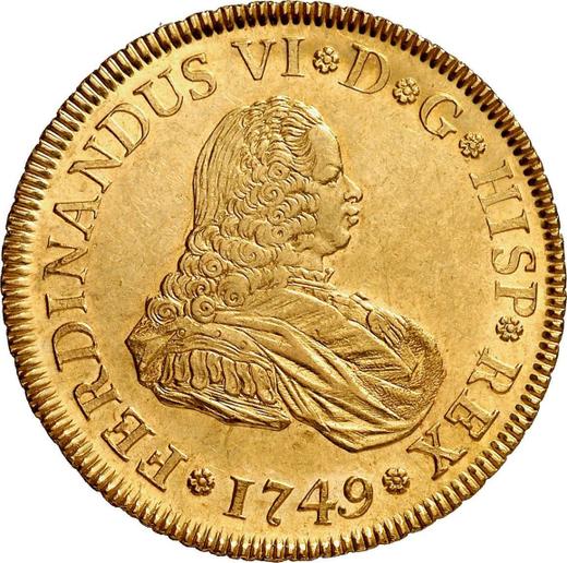 Awers monety - 4 escudo 1749 M JB - cena złotej monety - Hiszpania, Ferdynand VI