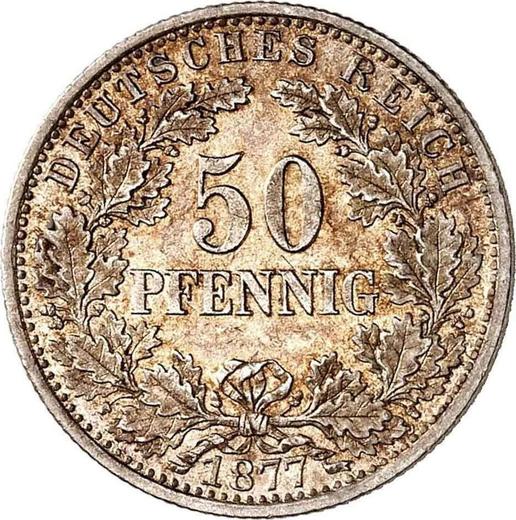 Awers monety - 50 fenigów 1877 B "Typ 1877-1878" - cena srebrnej monety - Niemcy, Cesarstwo Niemieckie