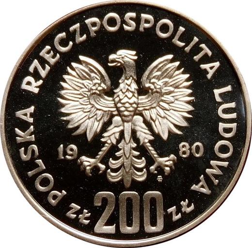 Obverse Pattern 200 Zlotych 1980 MW "XIII Winter Olympic Games - Lake Placid 1980" Silver Without Flame - Silver Coin Value - Poland, Peoples Republic