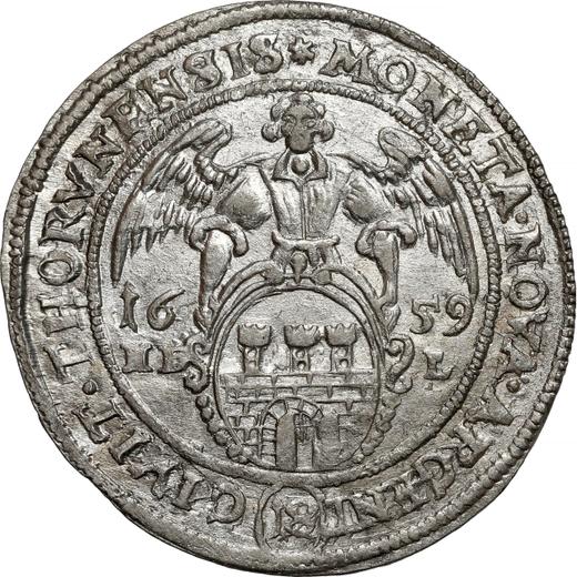 Реверс монеты - Орт (18 грошей) 1659 года HDL "Торунь" - цена серебряной монеты - Польша, Ян II Казимир