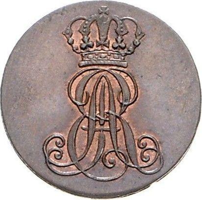 Аверс монеты - 1 пфенниг 1842 года A - цена  монеты - Ганновер, Эрнст Август