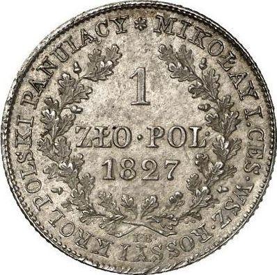 Реверс монеты - 1 злотый 1827 года IB - цена серебряной монеты - Польша, Царство Польское
