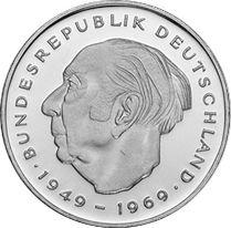 Аверс монеты - 2 марки 1987 года D "Теодор Хойс" - цена  монеты - Германия, ФРГ