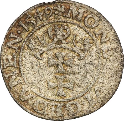 Аверс монеты - Шеляг 1549 года "Гданьск" - цена серебряной монеты - Польша, Сигизмунд I Старый