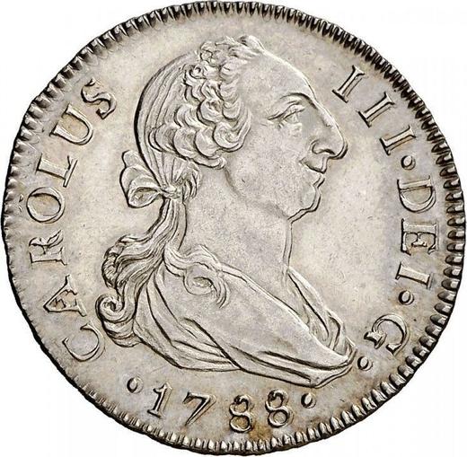 Obverse 2 Reales 1788 S C - Silver Coin Value - Spain, Charles III