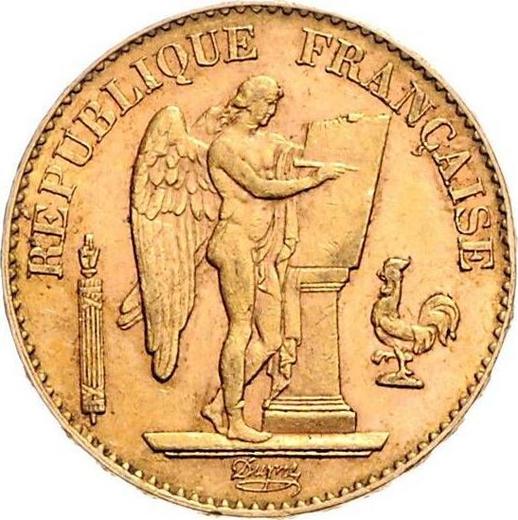 Аверс монеты - 20 франков 1897 года A "Тип 1871-1898" Париж - цена золотой монеты - Франция, Третья республика