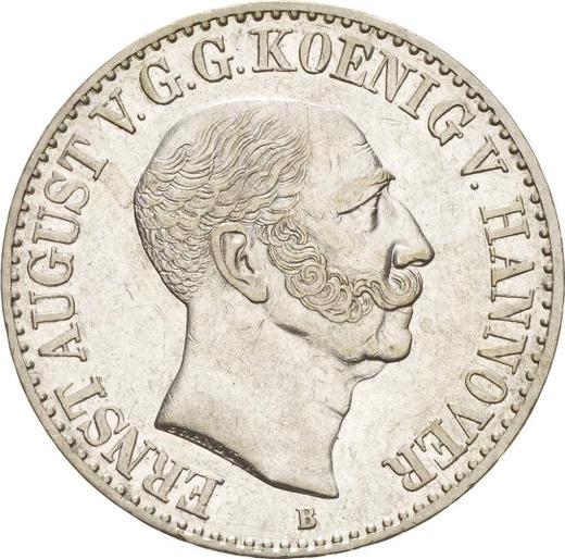 Аверс монеты - Талер 1845 года B - цена серебряной монеты - Ганновер, Эрнст Август