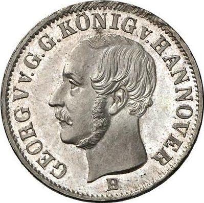Аверс монеты - 1/12 талера 1853 года B - цена серебряной монеты - Ганновер, Георг V