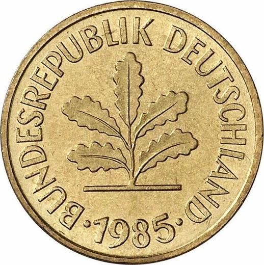 Reverso 5 Pfennige 1985 D - valor de la moneda  - Alemania, RFA