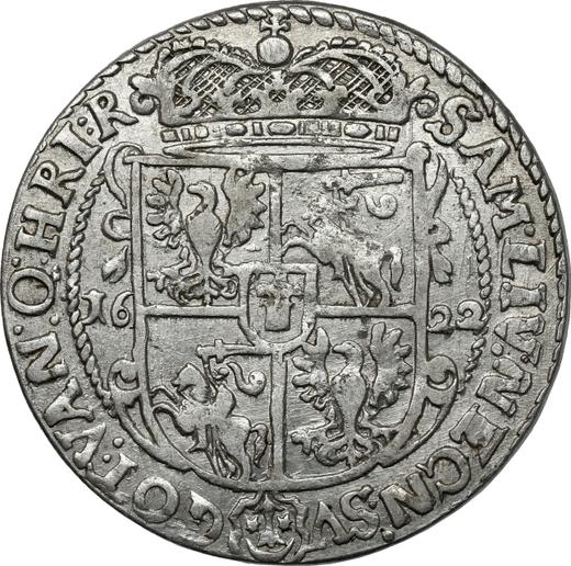 Реверс монеты - Орт (18 грошей) 1622 года Банты - цена серебряной монеты - Польша, Сигизмунд III Ваза
