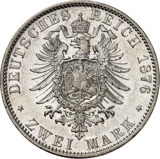 Rewers monety - 2 marki 1876 D "Bawaria" - cena srebrnej monety - Niemcy, Cesarstwo Niemieckie