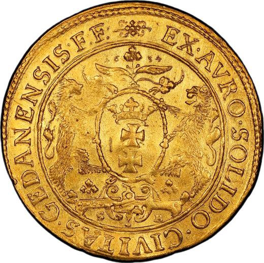 Reverso 1 1/2 ducado 1634 SB "Gdańsk" - valor de la moneda de oro - Polonia, Vladislao IV