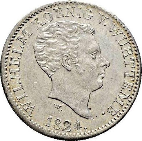 Аверс монеты - 24 крейцера 1824 года W - цена серебряной монеты - Вюртемберг, Вильгельм I