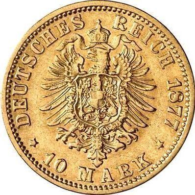 Rewers monety - 10 marek 1877 J "Hamburg" - cena złotej monety - Niemcy, Cesarstwo Niemieckie