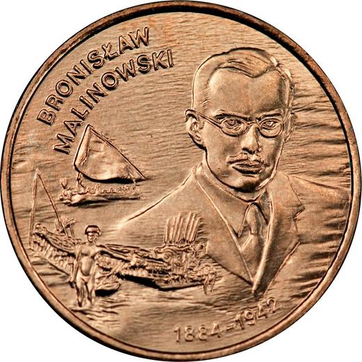 Реверс монеты - 2 злотых 2002 года MW ET "Бронислав Малиновский" - цена  монеты - Польша, III Республика после деноминации