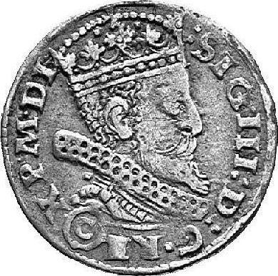 Avers 3 Gröscher 1606 C "Krakau Münzstätte" - Silbermünze Wert - Polen, Sigismund III